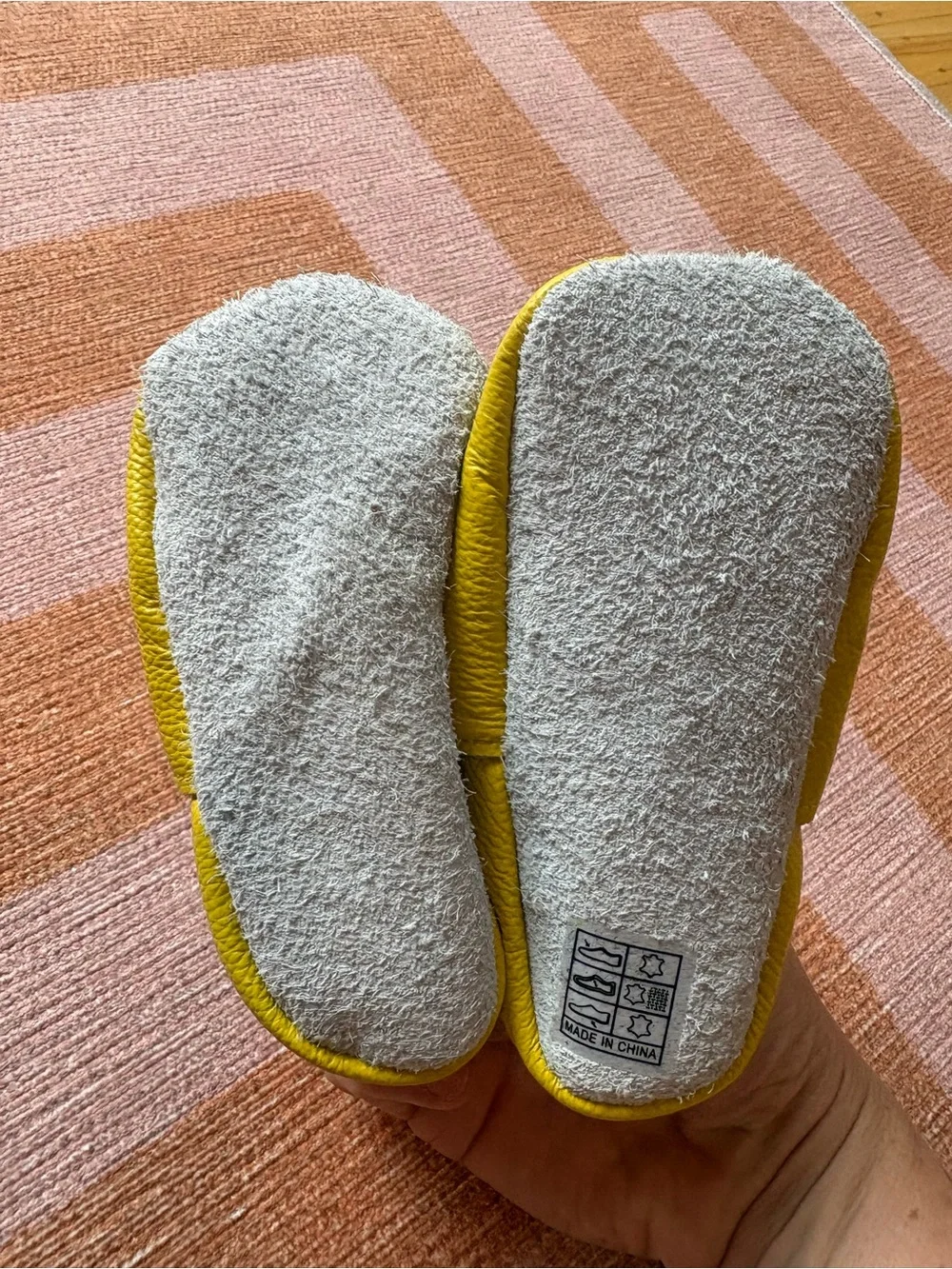 Yellow Kids Leather Slip-On Shoes